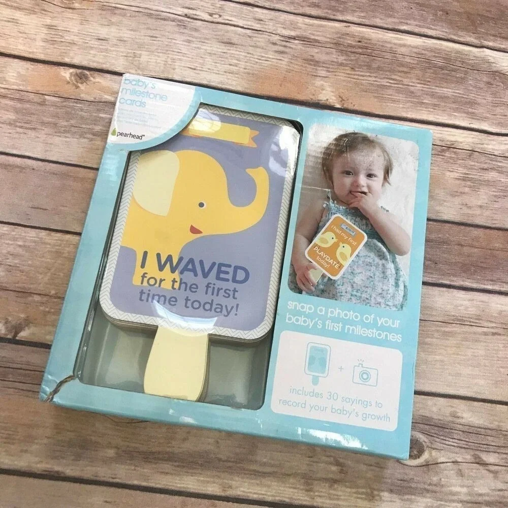 Pearhead NEW NIB Baby's Milestone Cards‎ Photo Prop Sharing Pictures Baby Book